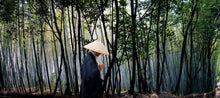 Buddhist monk in bamboo forest, Kyoto, Japan. Limited edition print by Kerry Editions